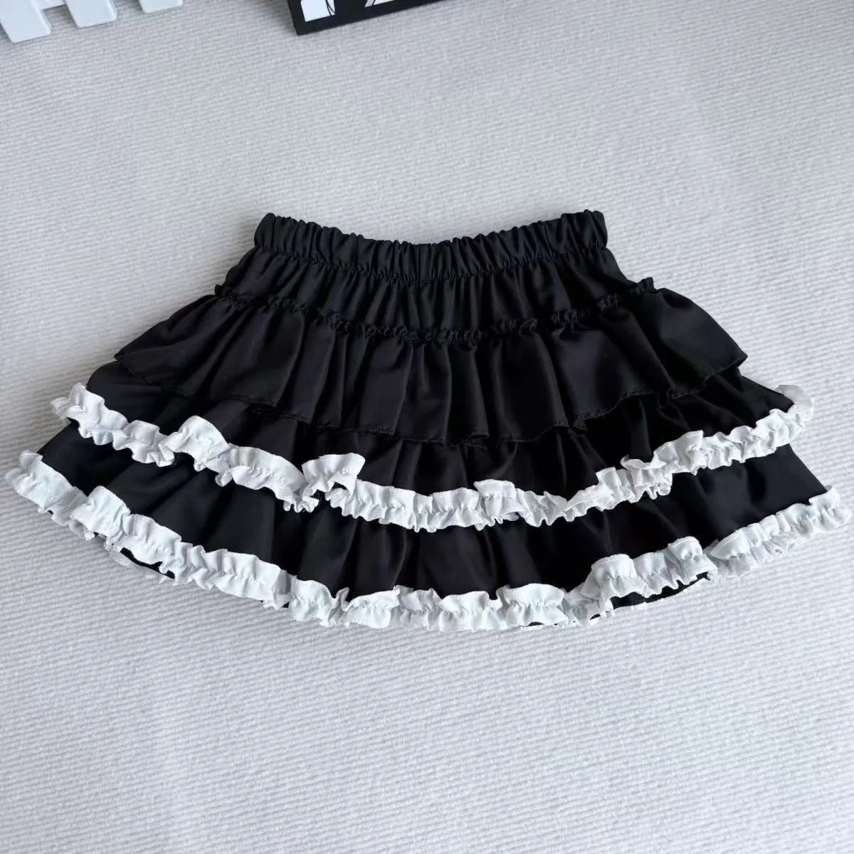 Sweet And Spicy High Waist Puffy Half-length Skirt for Women Anti-exposure Bow-knot Short Cake Skirt Spring Summer New Style