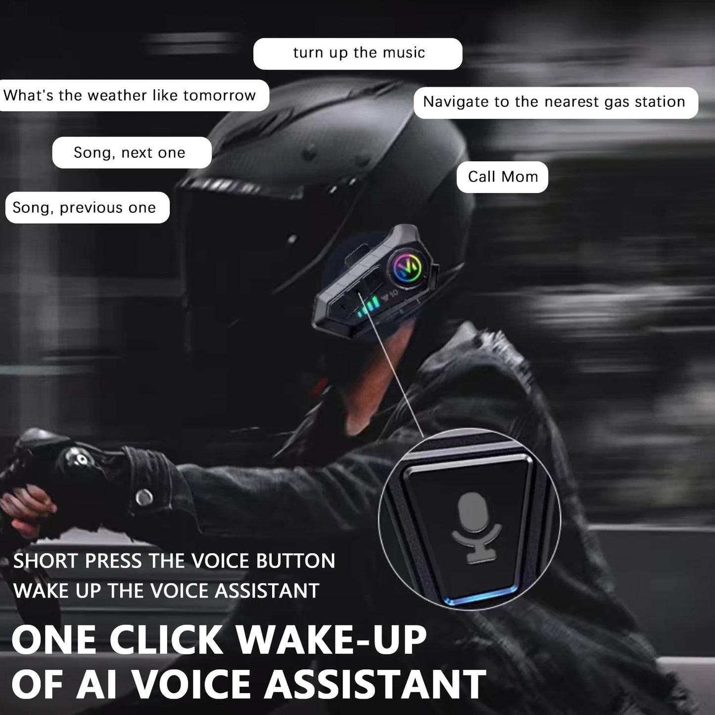 Motorcycle helmet bluetooth headset Wireless Hands-free Waterproof Motorcycle Player Speaker Earphone