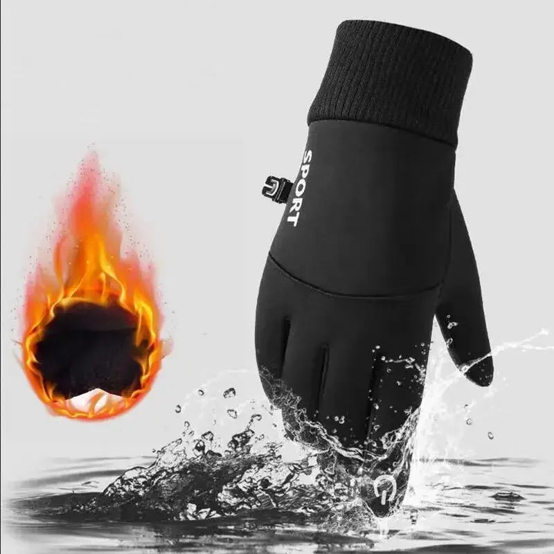 Cycling gloves Warm Full Fingers Waterproof Cycling Outdoor Sports Running Motorcycle Ski Touch Screen Fleece Gloves