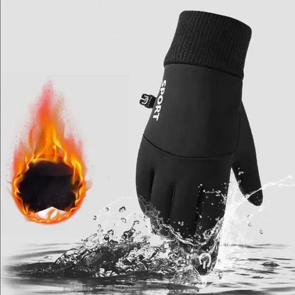 Cycling gloves Warm Full Fingers Waterproof Cycling Outdoor Sports Running Motorcycle Ski Touch Screen Fleece Gloves