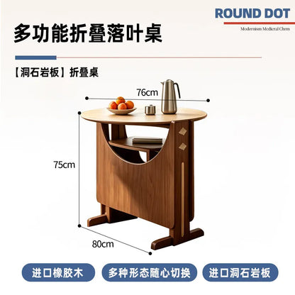 Dinette Foldable Dining Table Round Kitchen Small Spaces Contemporary Table Portable Wooden Mesa Plegable Hotel Furniture