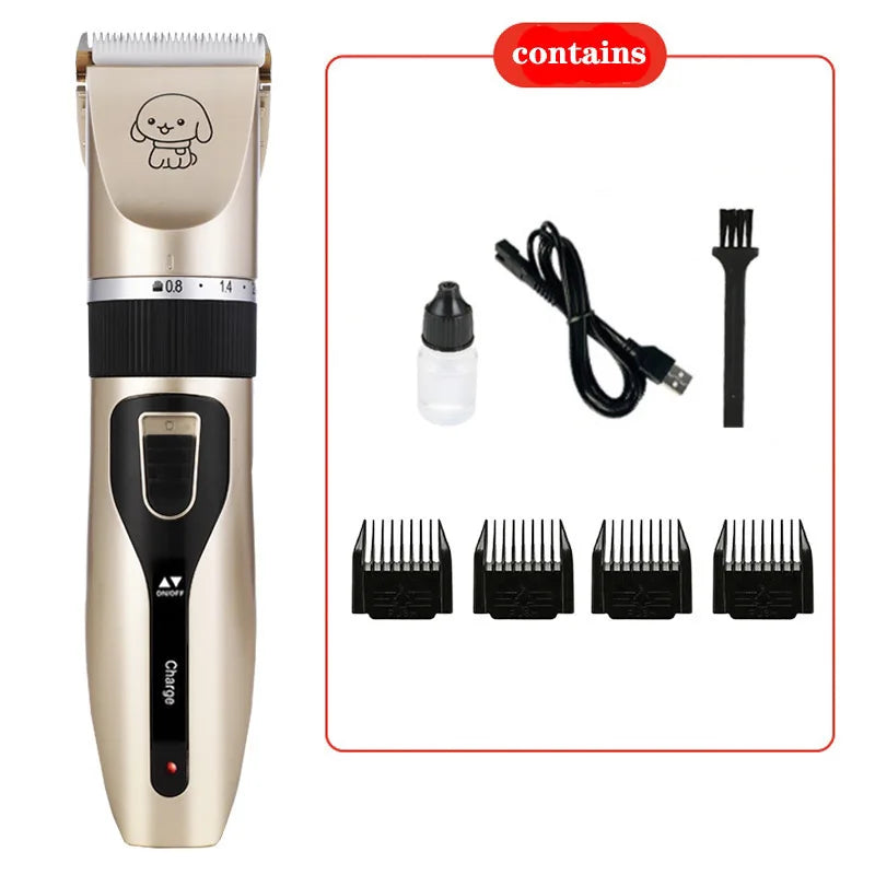 Pet Hair Clipper, Dog Grooming Shaver, Electric Pet Trimmer, Professional Pet Grooming Kit for Dogs & Cats
