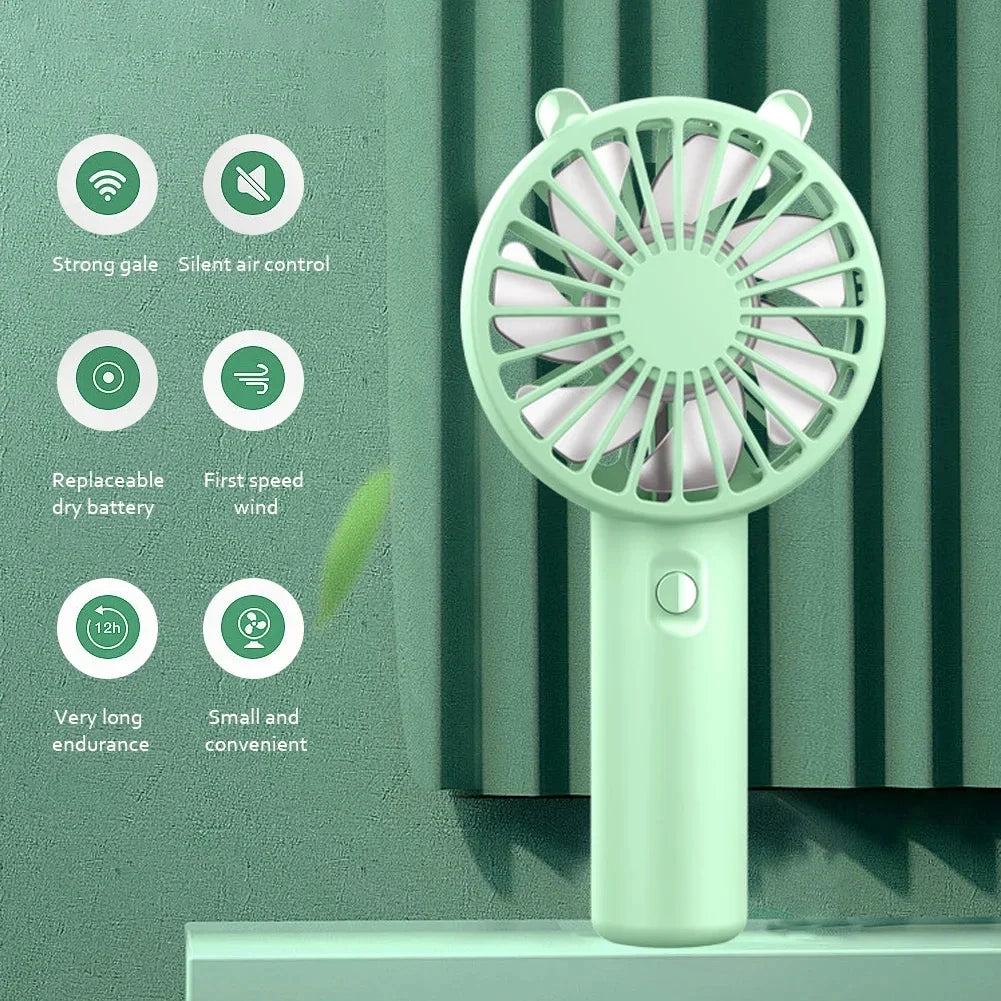 Portable Handheld Fan Mini USB Rechargeable Fan Cute Desktop Cooling Small Silent Fan Adult Children Outdoor Dormitory Travel