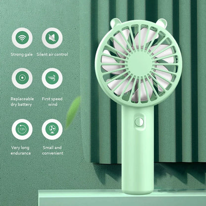 Portable Handheld Fan Mini USB Rechargeable Fan Cute Desktop Cooling Small Silent Fan Adult Children Outdoor Dormitory Travel