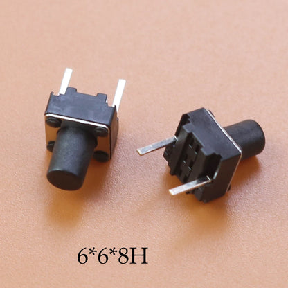 10/20/50PCS  Tactile Push Button Switch 2 pins 6*6*5 mm Key Switches 6x6x4.3/5/6/7/8/9/10/12H Micro Switch Pin
