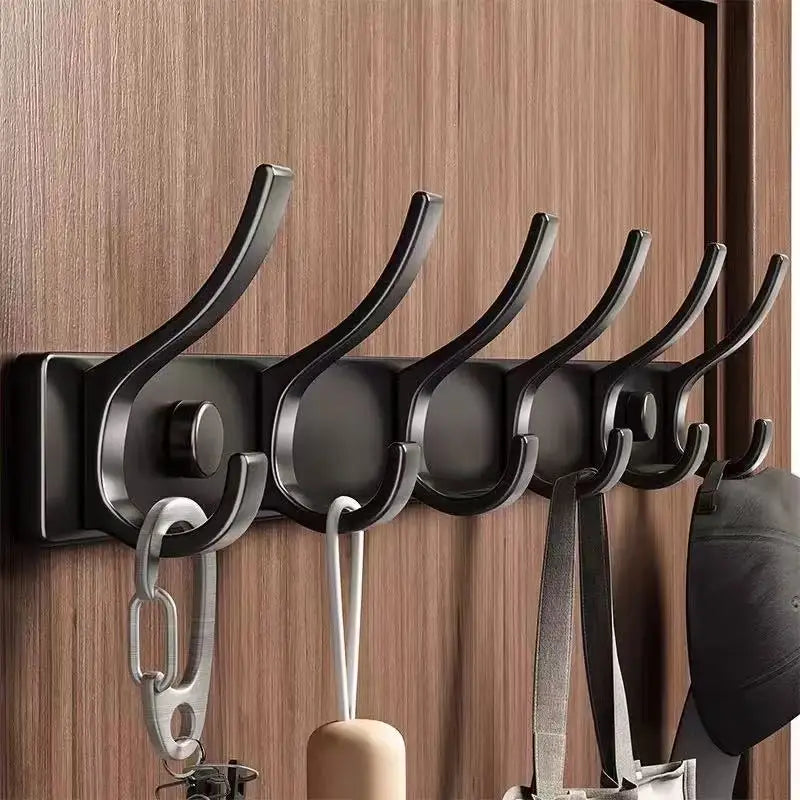 no drill Holes One Row Hangers Kitchen Towels Clothes Hats Toilet Towel Rack Storage Wall Mounted Door Back Rod Hook
