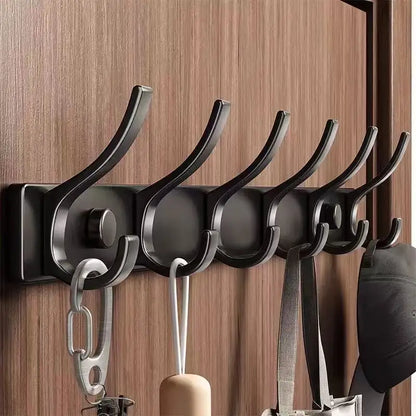 no drill Holes One Row Hangers Kitchen Towels Clothes Hats Toilet Towel Rack Storage Wall Mounted Door Back Rod Hook