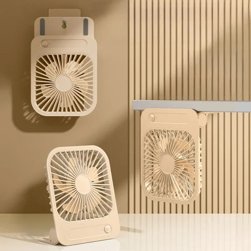 Eary 1200mAh Portable Wall Hanging Fan 4 Speed USB Rechargeable Magnetic Desk Fan 180 Adjustable Kitchen Silent Mini Cooling Fan