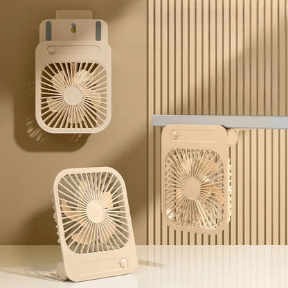 Eary 1200mAh Portable Wall Hanging Fan 4 Speed USB Rechargeable Magnetic Desk Fan 180 Adjustable Kitchen Silent Mini Cooling Fan
