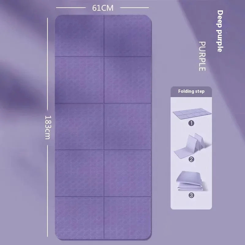 Foldable Yoga Mat Eco Friendly TPE Material Double Sided Non-Slip Lightweight Portable Travel Fitness Exercise Mat for Pilates Y