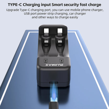 PUJIMAX 2/4/8-slot Battery Charger for 1.5V AAA/AA Li-on Rechargeable Battery Short Circuit Protection LED Display USB Charger