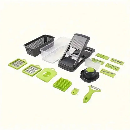 Multifunctional vegetable chopper 14 in one chopper handle food grate chopper kitchen vegetable slicer dicing machine cutting
