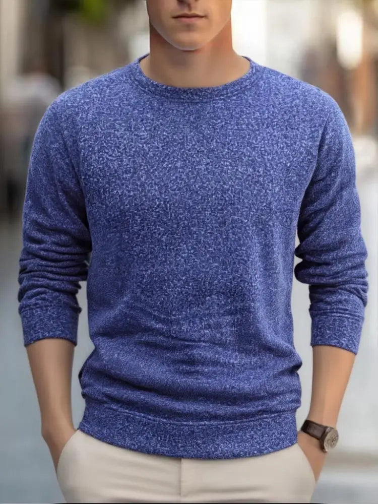 Men's Pullover Solid Color Warm Sweaters Fashion Crewneck Hoody Casual Loose Sweatshirt Oversize Street Sportswear Men Clothes
