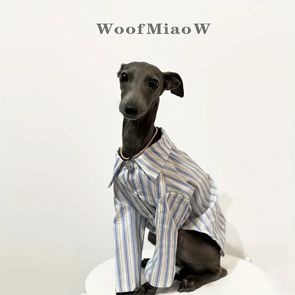 Pet Dog Clothes Striped Shirts for Greyhound Dogs Clothing Small Thin Summer Blue Fashion Boy Girl Large Dog Pet Products