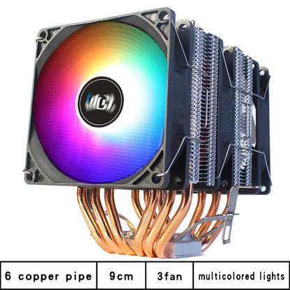 6 Copper Pipe Double Tower ARGB Cpu radiator Cooler 90MM 4Pin Fan 1200 1150 1155 1366 1700 AM3 AM4 X99 2011 PC Heat Sink 2011-V3