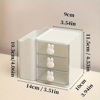 Desktop Organizer WIth Drawer Multifunctional Drawer Storage Box LargeCapacity Stationery Organizer For Cosmetic Office Supplies