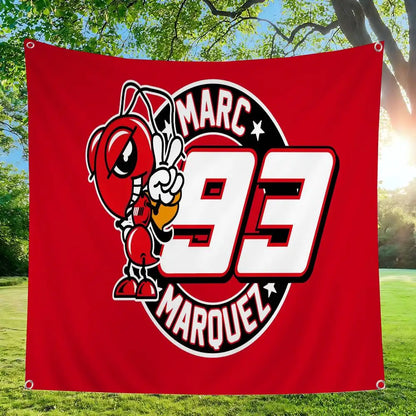 Marquez Marc 93 Cartoon Flag Art Science Fiction Room Home Decor Wall Hanging Home Decor Banner