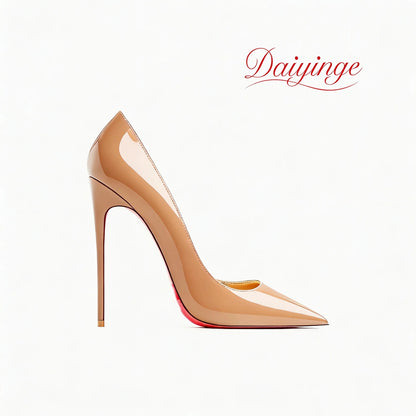Heels For women 2026 Trend Leather Luxury Red Bottom High Heels 12cm Pointed Toe Stiletto Pumps Elegant Sexy Party Wedding Shoes