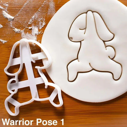Easter Cookie Cutters Cute Yoga Rabbit Egg Plastic Cookie Embossed Molds DIY Baking Cakes Decorations Tools Kitchen Accessories