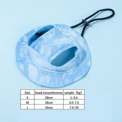 Pets Hat with Ear Holes Adjustable Baseball Cap for Medium Small Dogs Summer Dye Cats Sun Cap Pet Outdoor Hat Pet Supplies