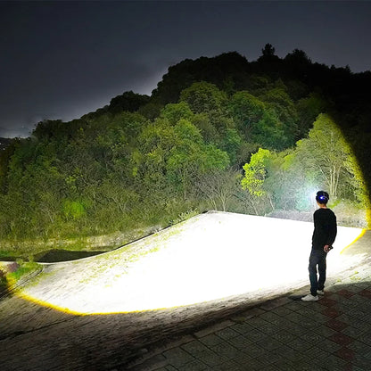 2025 Powerful LED Headlamp Rechargeable Telescopic Zoomable Headlight Outdoor Waterproof Work Head Lamp High Lumen Head Torch