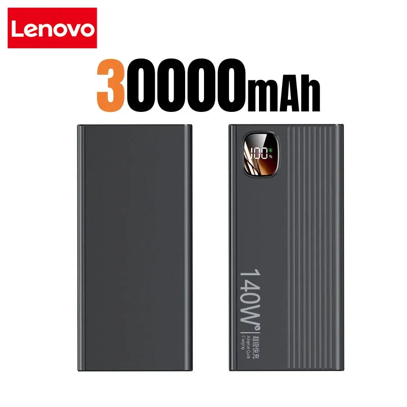 Lenovo 500000mAh 140W PowerBank Super Fast Charge Portable Powerbank External Battery Charger LED Display For iPhone