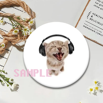 Cute Cats Meme Button Pins Funny Creative Animal Brooches Round Exquisite Tinplate Badge for Backpack Jewelry Accessories Gifts
