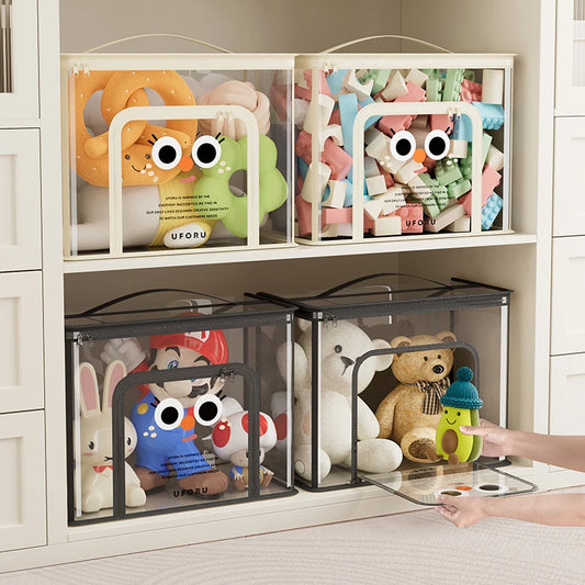 UFORU Toy storage bag large capacity basket home living room high appearance level baby wooden box finishing box artifact