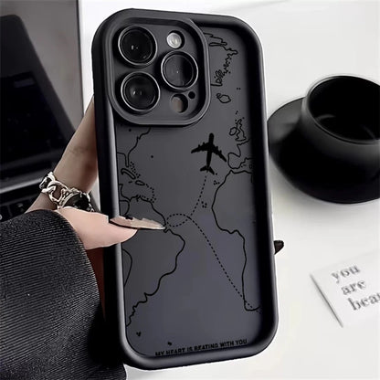 Travel-nspired Airplane Route Desian Case For Xiaomi Mi 11 Lite 5G 4G 14T 14 13T 13 12T 12 Poco X6 X5 X3 F5 F6 M6 Pro Soft Cover