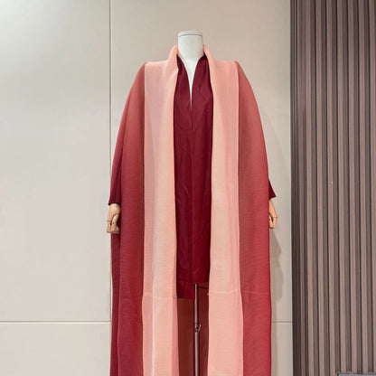 YUDX Wrinkled Women's Windbreaker Jacket Bat Sleeve Scarf Collar Gradient Long Robe Fashion Retro Coats and Jackets Women