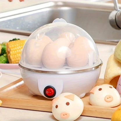 7-Egg Capacity Automatic Egg Cooker Multi-Functional Steamed Egg Boiled Custard Maker Home Breakfast Kitchen Appliance