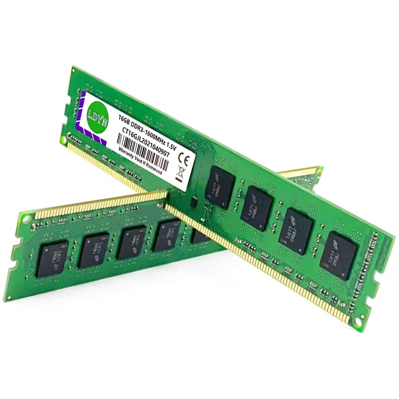 DDR3 16GB 1600MHZ  Desktop Memory Ram PC3-12800 UDIMM 240Pin Non-ECC Unbuffered 1.5V CL11 Dual Rank