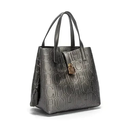 CH Women Tote Bag High Quality Pu Leather Top Handle Handbag With Lock Decoration Crossbody Shoulder Bag For Work Daily