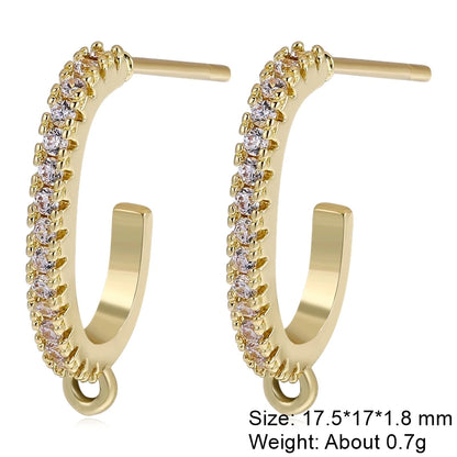 Juya 18K Gold Silver Plated Fastener Bales Fixture Earring Hook Locks For DIY Women Fashion Crystal Agate Charms Earrings Making