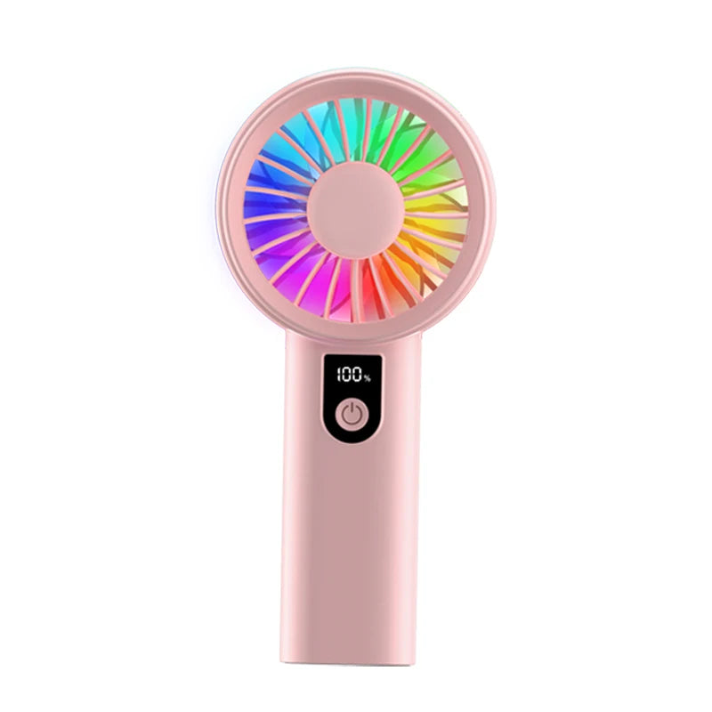 Portable High-Speed Handheld Fan: Quiet, Smart, Digital Display, Compact, USB-Rechargeable Outdoor Handheld Fan