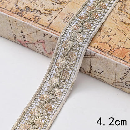 Lace Trim DIY Garment Accessories, Embroidery Fabric Ribbon, 1 Yard