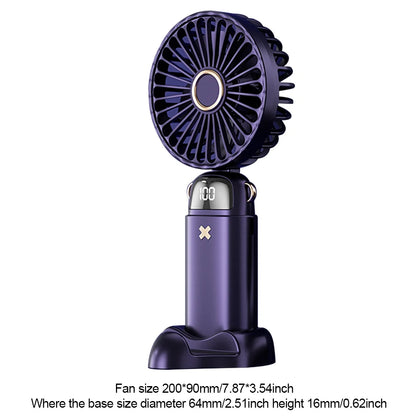 Portable Mini Handheld Fan with Desktop Phone Holder 1800mAh Electric Fan 3-speed USB Charging Outdoor Neck Hanging Cooling Fan