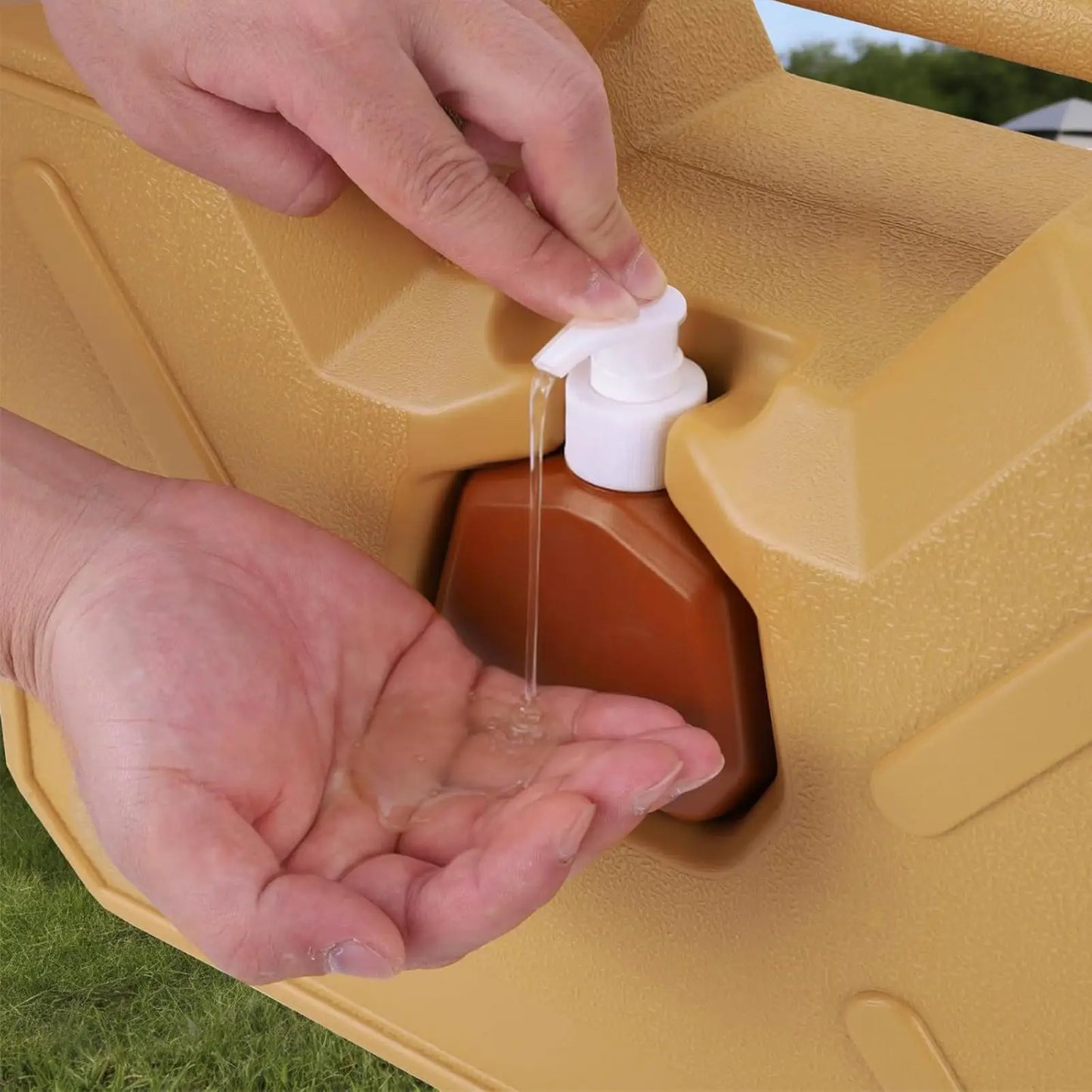 12L Camping Water Tank With Faucet Portable Water Container With Hand Sanitizer Bottle Leak-Proof Water Bucket For Camping