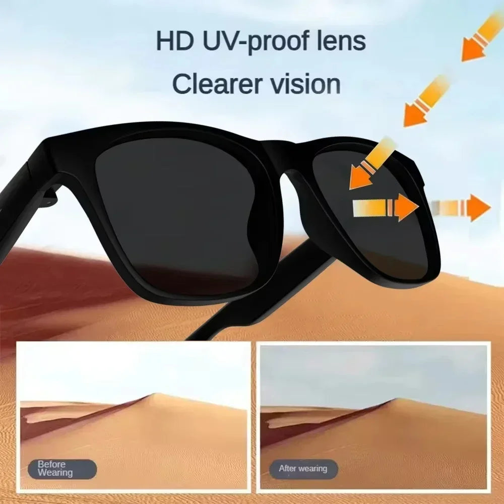 Lenovo 2026 New AI Remote Control Touch Smart Glasses 8K HD Camera Translator Voice Assistant Music Player Bluetooth Sunglasses