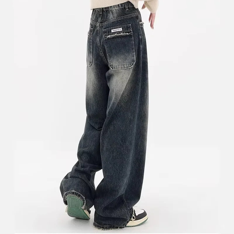 New Style Y2K Baggy Jeans Women Streetwear Retro Fashion Autumn High Waist Pants Loose Wide Leg Denim Trousers Femal