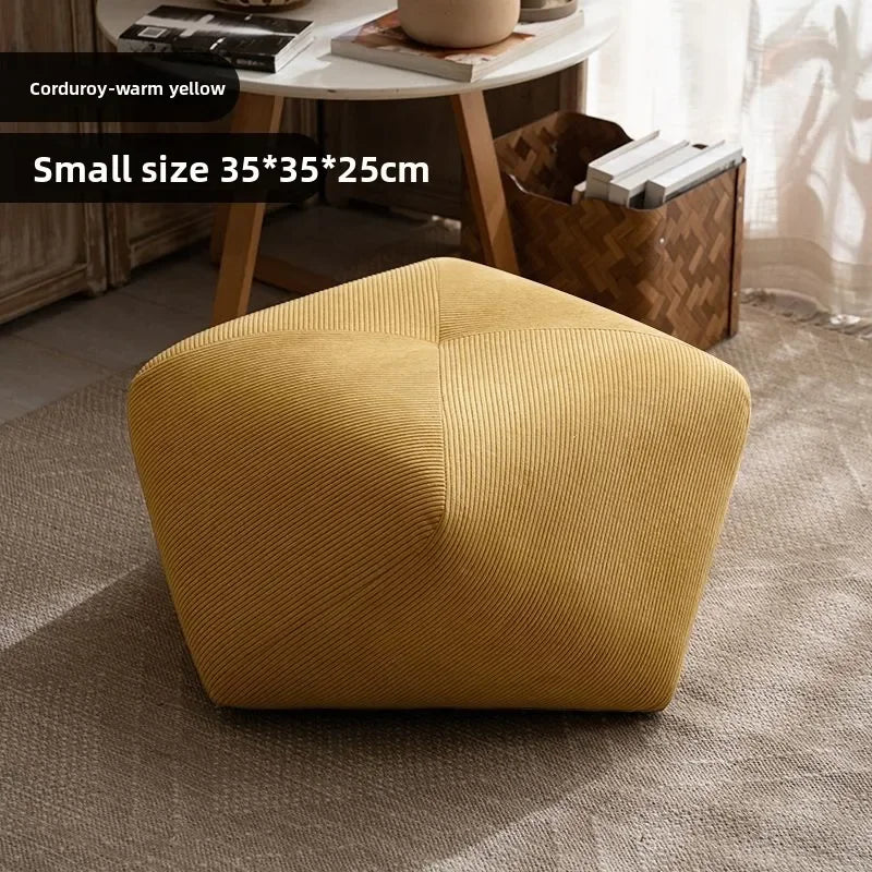Solid wood octagonal stool for home use, shoe changing sofa, footrest, low stool, makeup seat, pedestal