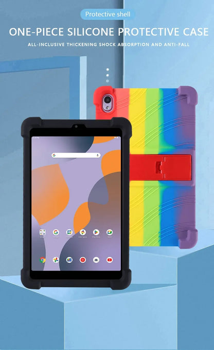 For Walmart ONN 8-inch 100135923 Tablet Case 2024 Shockproof Air Cushion Soft Silicone 8-inch Adjustable Stand Protective Case