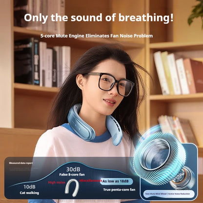 Portable Neck Fan  Rechargeable Fan Mini 3-Speeds Large Wind Outdoor Silent Electric Ventilador for Home Camping Outdoor