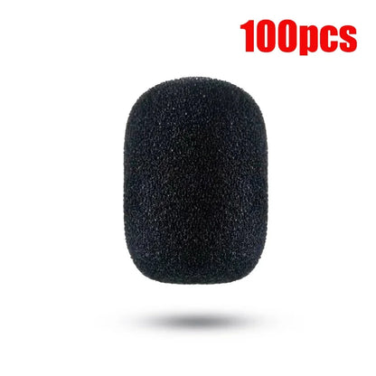 15/100PCS Microphone Replacement Foam Microphone Windscreen Headset Cover Telephone Headset Mic Cover Windshied Headset Foam