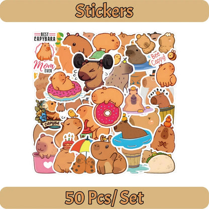 Cute Capybara Birthday Decorations Balloons Backdrop Tablecloth Stickers Cups Plates for Baby Shower Kids Event Party Supplies