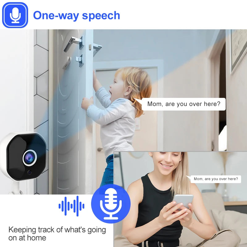 Smart  Wi-Fi Smart Home Security Camera  HD,Real-time APP Alerts, 2-Way Audio, with Motion Tracking for Baby & Pet Indoor Camera
