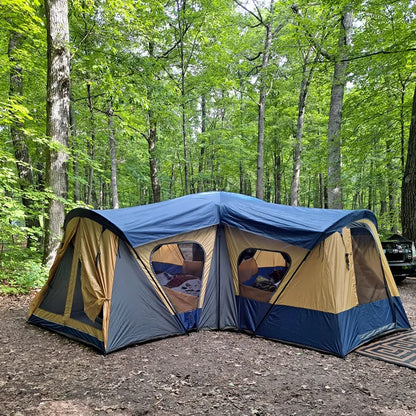 600*600cm Family Camping Outdoor Leisure Tent Four Rooms One Hall Shade Huge Outdoor Tents Customized