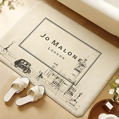 JO M-mALONE Makeup Brand Floor Mat Soft Flannel Rug Non-Slip Absorbent Mat For Bathroom Bedroom Home Decor