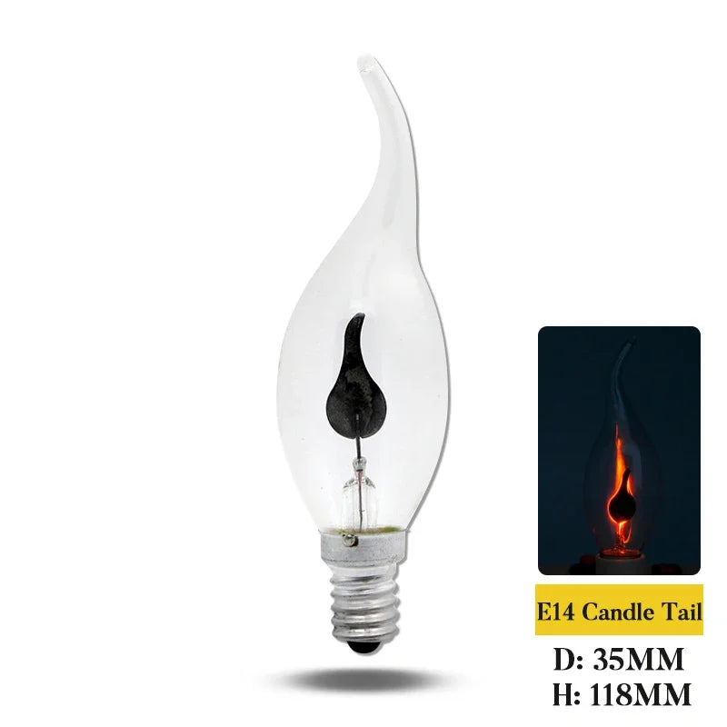 4/10/20Pcs Edison Led Candle Light Bulb Flicker Flame E14 E27 LED Flame Effect Bulb Retro For Home Decor Energy Saving Lamp