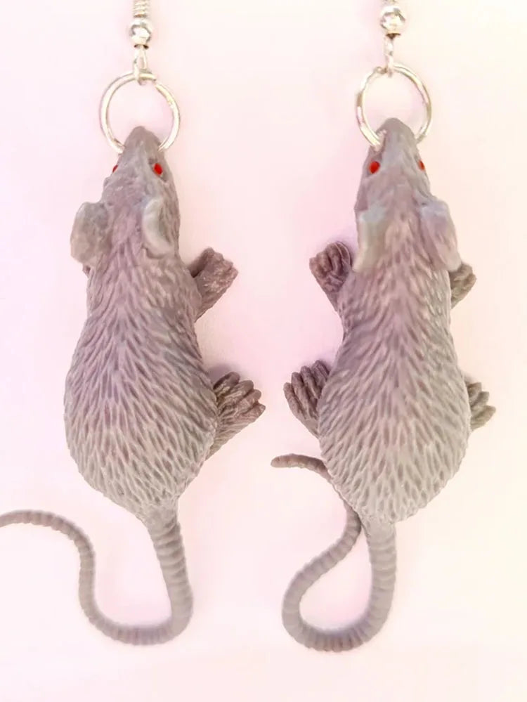 Rat earrings   Rodent earrings   realistic earrings    Halloween horror    scares friends